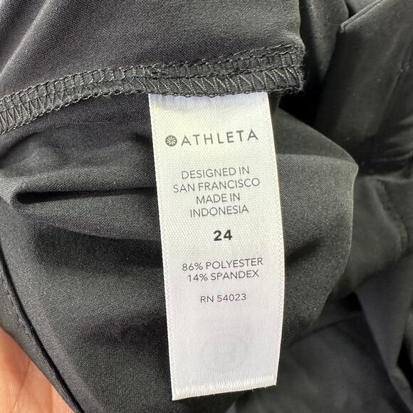 Athleta Pants Womens 24 Black Skyline Paperbag High Rise Commute Travel Work - Picture 5 of 13